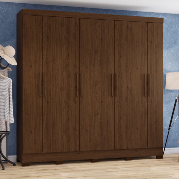 GUARDA ROUPA 8 PORTAS B51 CASTANHO (HENN)