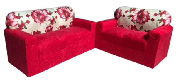 Jogo de Sofá de 2 e 3 Lugares Vermelho Floral
