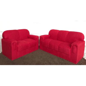 Conjunto de Sofá 2 e 3 Lugares Vermelho Liso