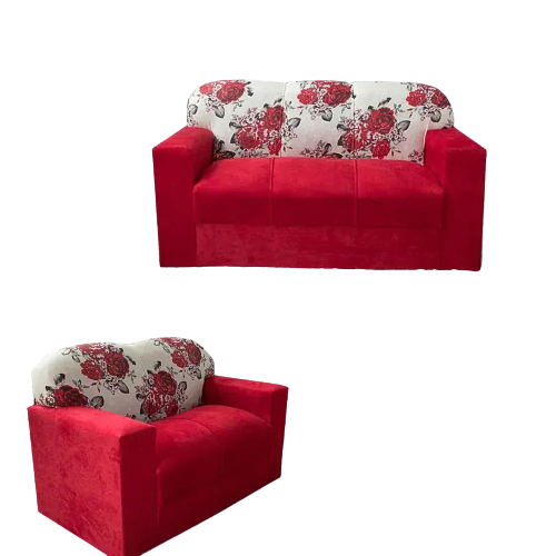 Conjunto de Sofá de 2 e 3 Lugares Vermelho Estampado
