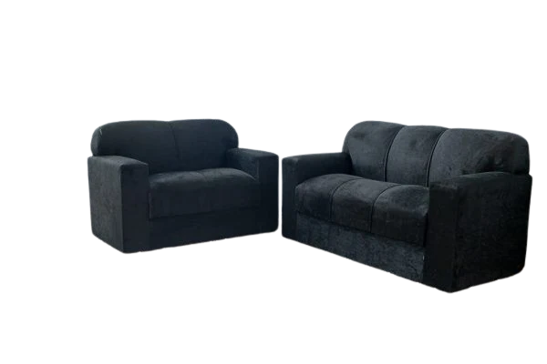 Conjunto de Sofá de 2 e 3 Lugares Preto