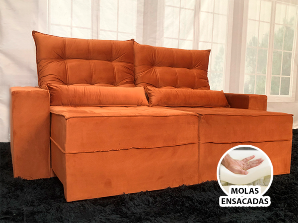 Sofá Retrátil Reclinável 2,30 m Terracota 328 Baruqui