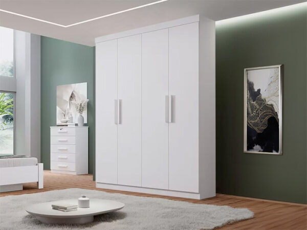 Guarda-Roupa 4 Portas Branco Colibri 1,38 D'Doro