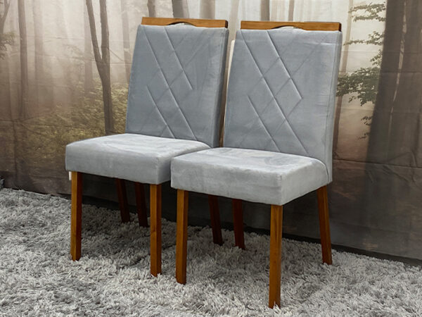 Conjunto 2 Cadeiras de Jantar Cinza Claro 3725 Sara