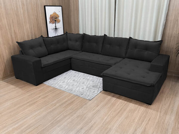 Sofá Canto Preto 504 Leblon