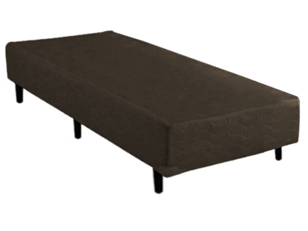 Base Cama Box Solteirão Suede Marrom 37X108X188 AN
