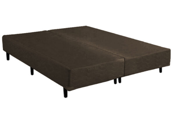 Base Box Bipartido Queen Suede Marrom 37X158X198 AN