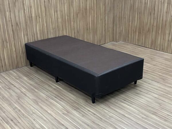 Base Cama Box Solteirão Corino Linhão Preto 37X108X188 AN