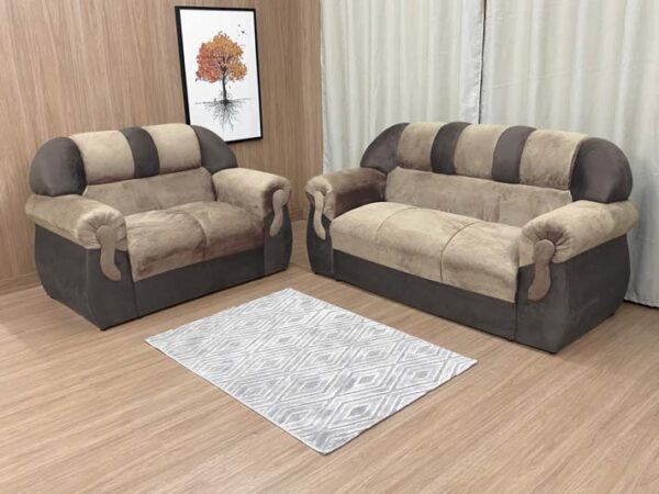 Sofá 2 e 3 Lugares Bege com Marrom 607/603 Corsa