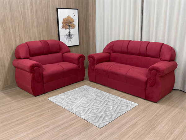 Sofá 2 e 3 Lugares Vermelho 608 Corsa