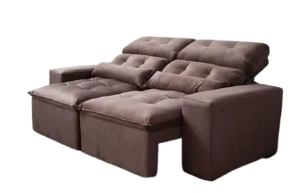 Sofá Retrátil e Reclinável Confortável 2 metros Marrom