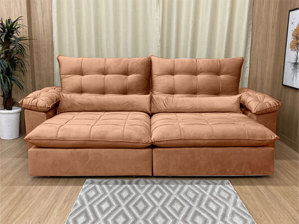 Sofá Retrátil Reclinável 2,30 m Terracota 05 Aurora
