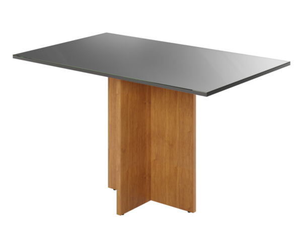 MESA LOS ANGELES 160X80 CINAMOMO COM TAMPO PRETO (SOMENTE BASE E TAMPO)