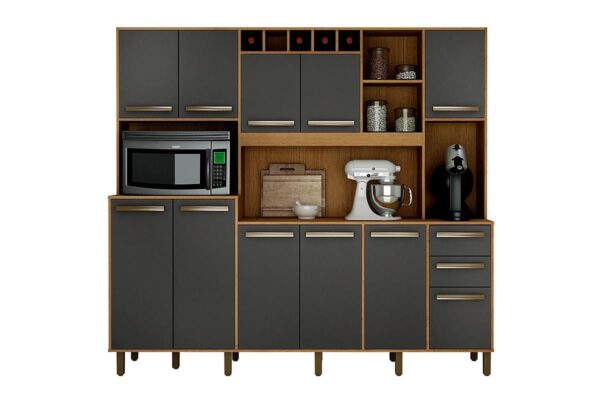 ARMÁRIO PETRA - CINAMOMO/GRAFITE - (VALDEMOVEIS)