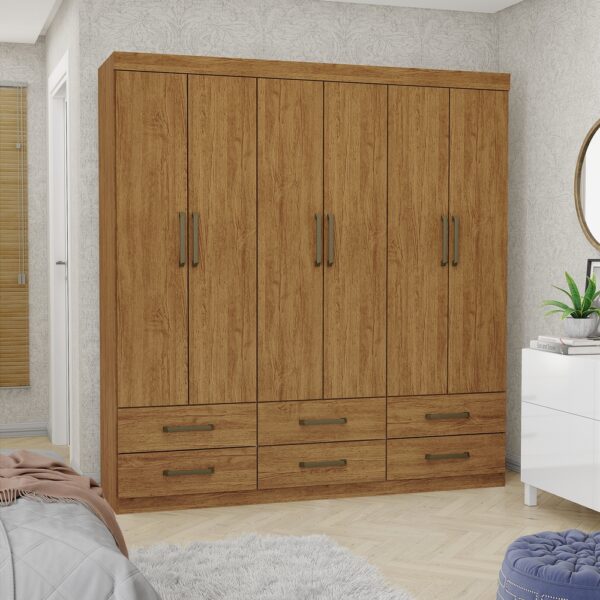 Guarda Roupa Dallas 6 Portas 6 Gavetas - CINAMOMO (Carioca)