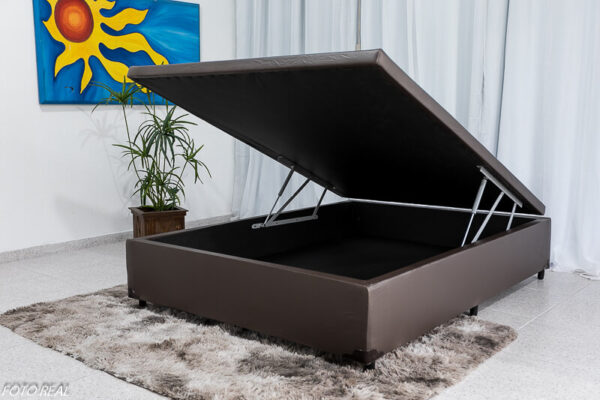 BAÚ CASAL 138 - SUED MARROM (NOVO TEMPO)