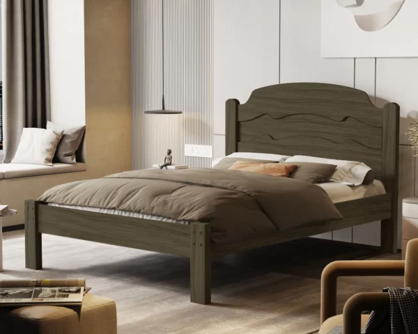 CAMA IRIS CASAL 1.44m - VJ MÓVEIS - CASTANHO