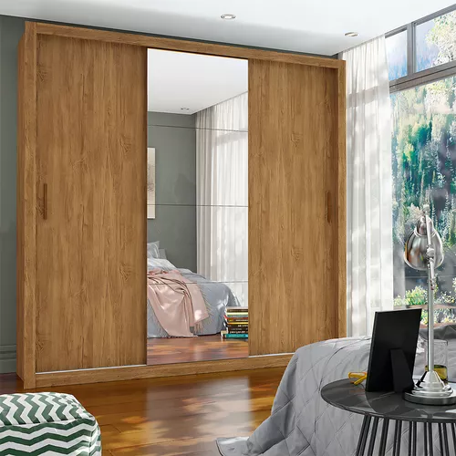 GUARDA ROUPA VENEZA 3 PTS CORRER - CINAMOMO (CARIOCA)