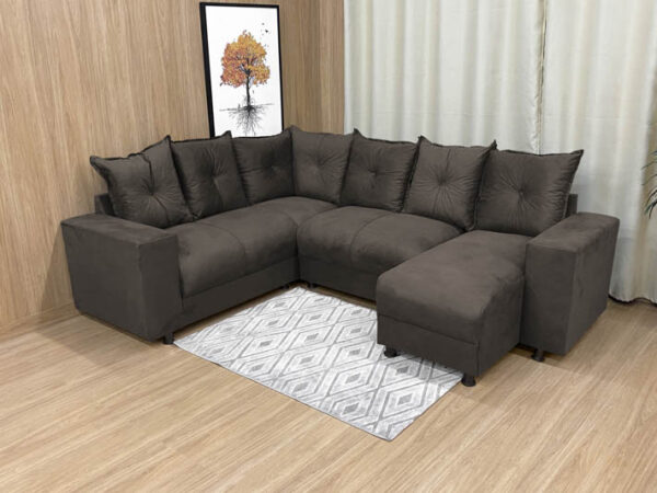 Sofá Canto Marrom 603 Áustria