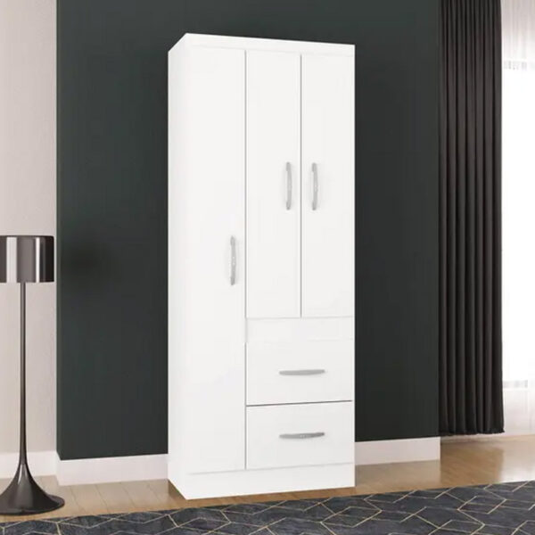 GUARDA ROUPA MILAO 3 PORTAS - BRANCO (POQUEMA)