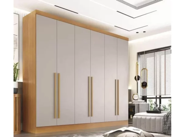 GUARDA ROUPA GRAMADO 6 PORTAS 6 GAVETAS - CINAMOMO/OFF WHITE (VALVERDE)