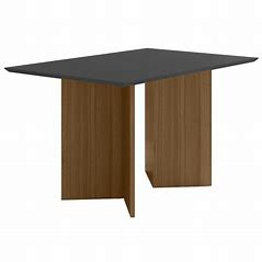 MESA JANTAR 1.60 MEL/PRETO HELO TAMPO CANTO COPA C/ VIDRO (POLIMAN)