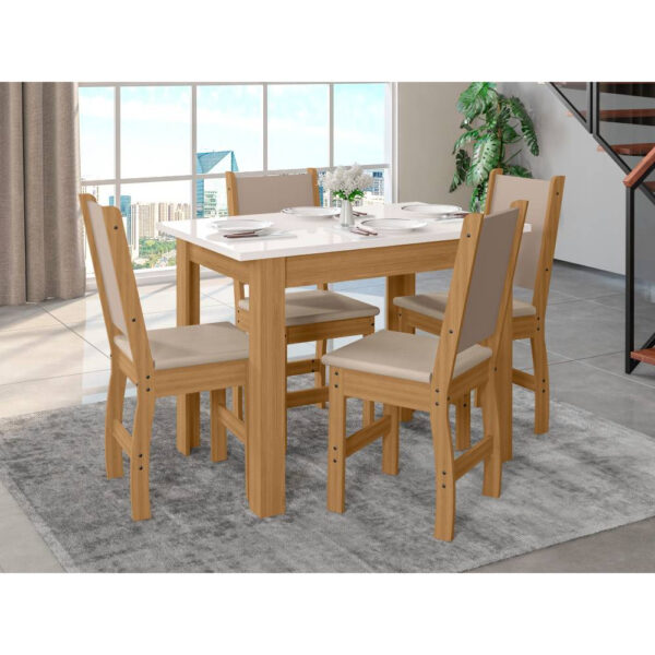 CONJUNTO BELLAGIO FREJO/OFF WHITE C/ CADEIRA CLARA FREJO/SAVANA (POLIMAN)