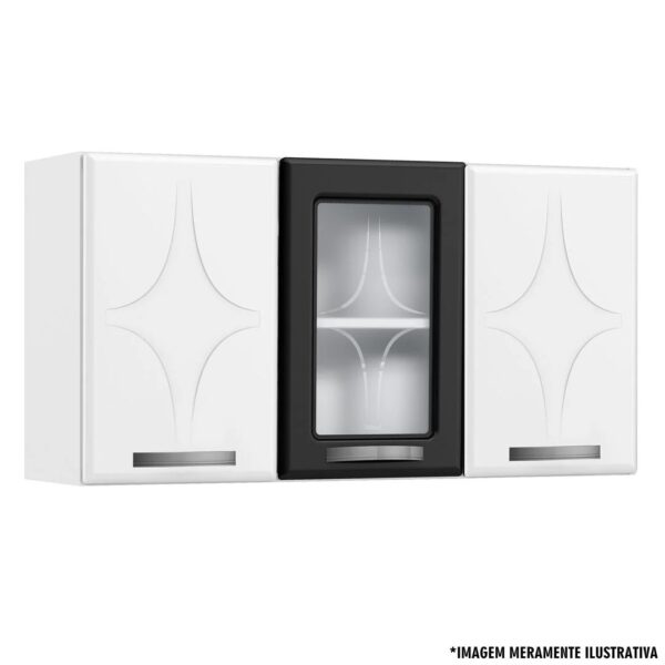 AÉREO RUBI C/ 1 PORTA VIDRO - BRANCO/PRETO (TELASUL)