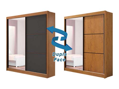Guarda-Roupa 2 Portas C/ Espelho Flex Cin/Graf Athenas D’Doro