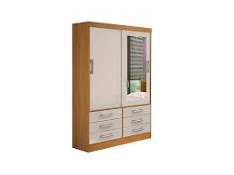 Guarda-Roupa 2 Portas 6 Gavetas c/Espelho Cinam/Off Meridia 1.35 M